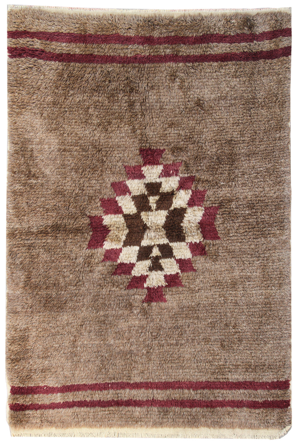 4'x6' Turkish Tulu Rug | Brown Vintage Area Rug