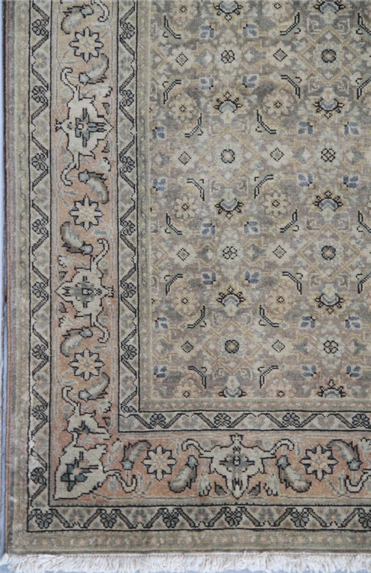 5'x6' Vintage Soft Color Persian Tabriz Mahi Design Area Rug