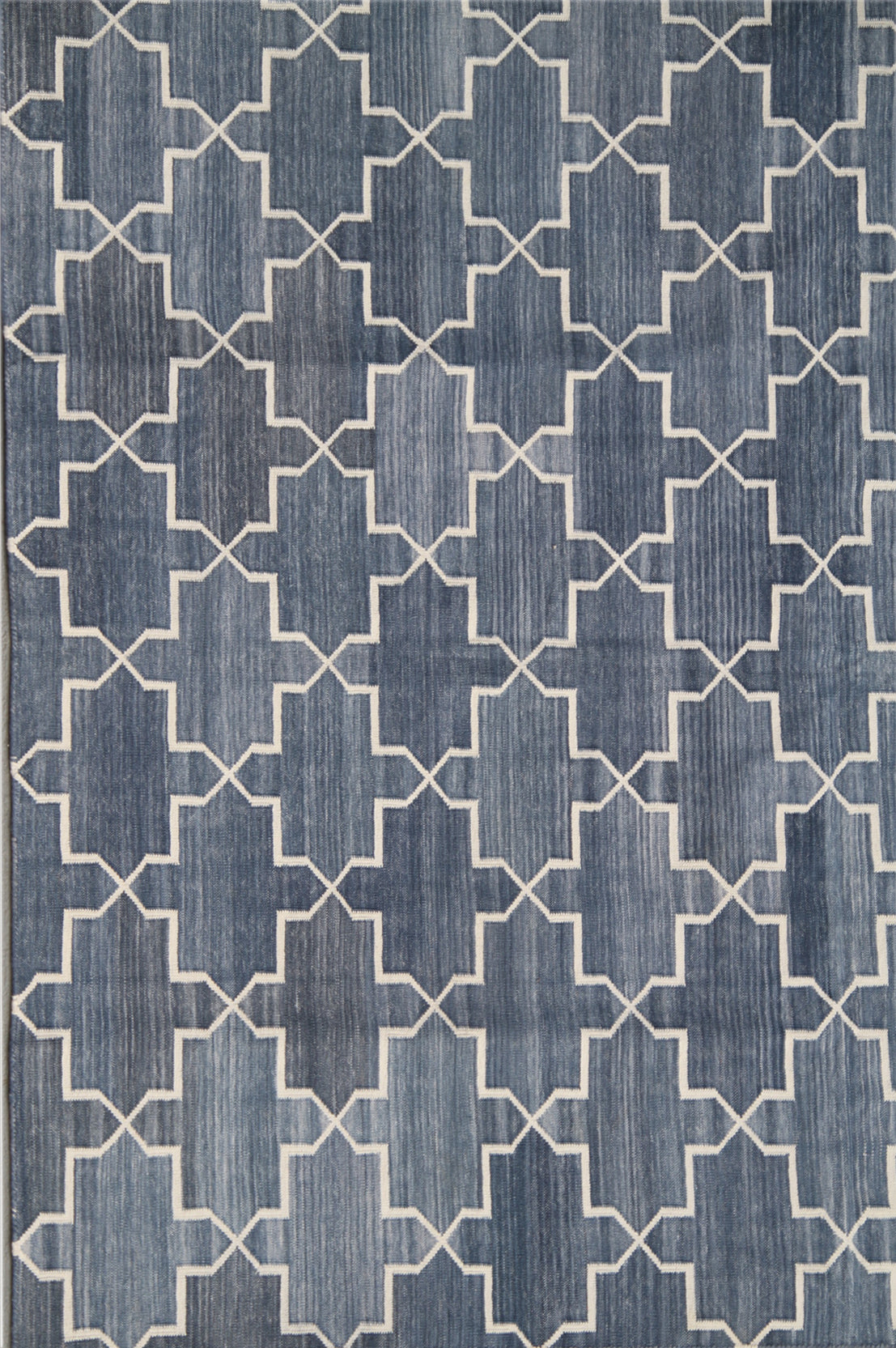 6.00 x 5.06 Blue Indian Coton Kilim