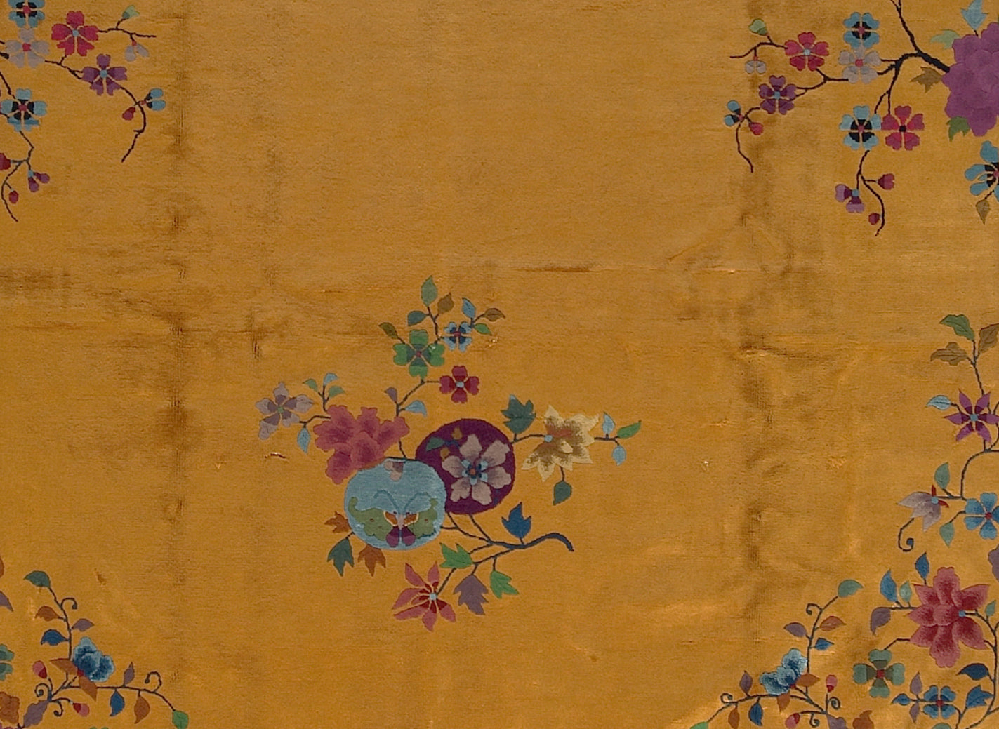 9'x12' Gold and Green Art Deco Rug