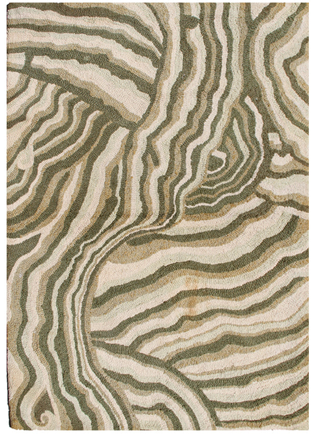 3.10 x 2.10 Vintage Green Hook Rug