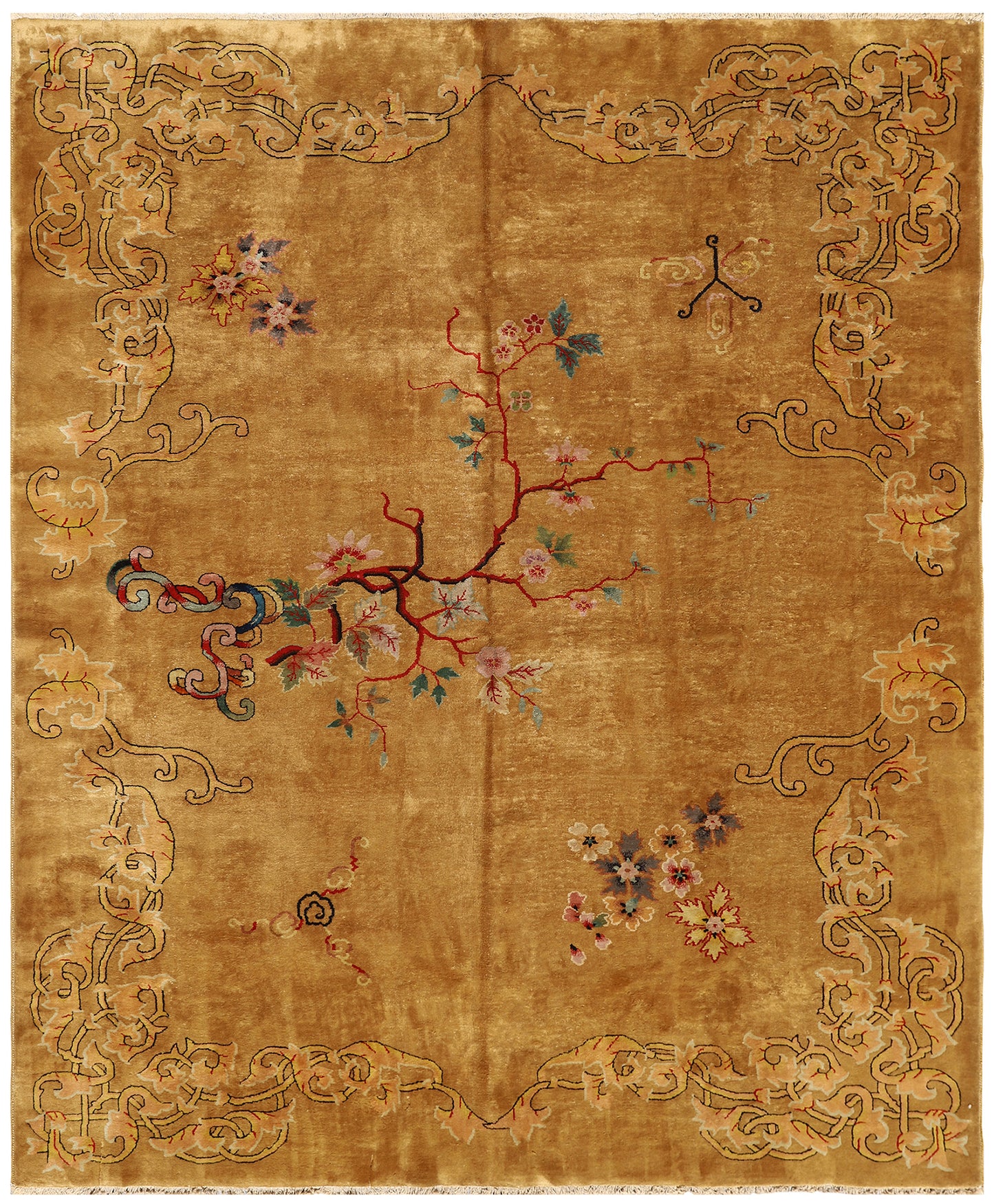 9'x11' Gold Vintage Art Deco Rug