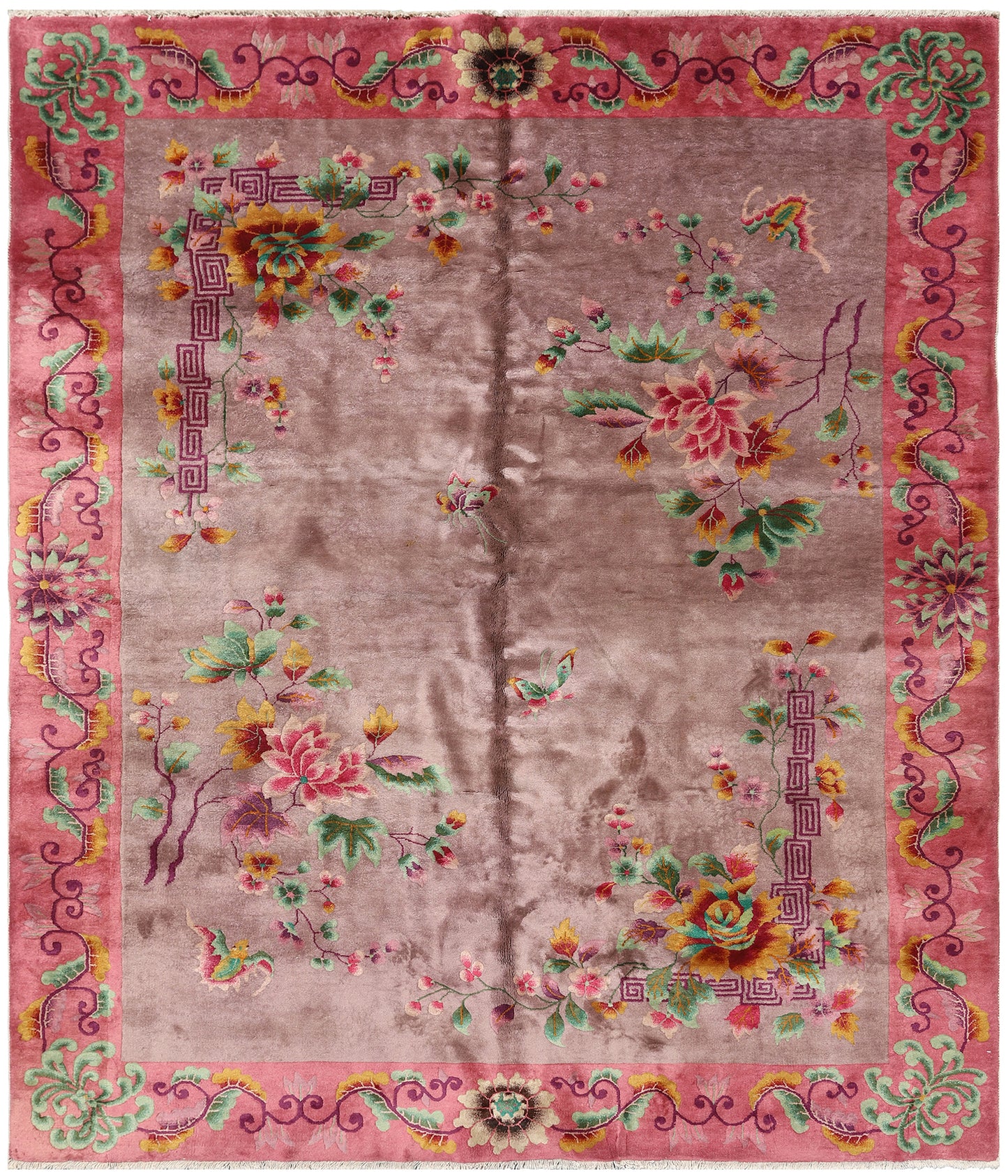 8'x10' Pink Vintage Chinese Rug
