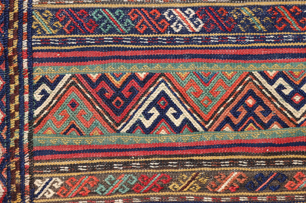 9.09 x 4.10 Colorful Vintage Persian Tribal Wool Kilim
