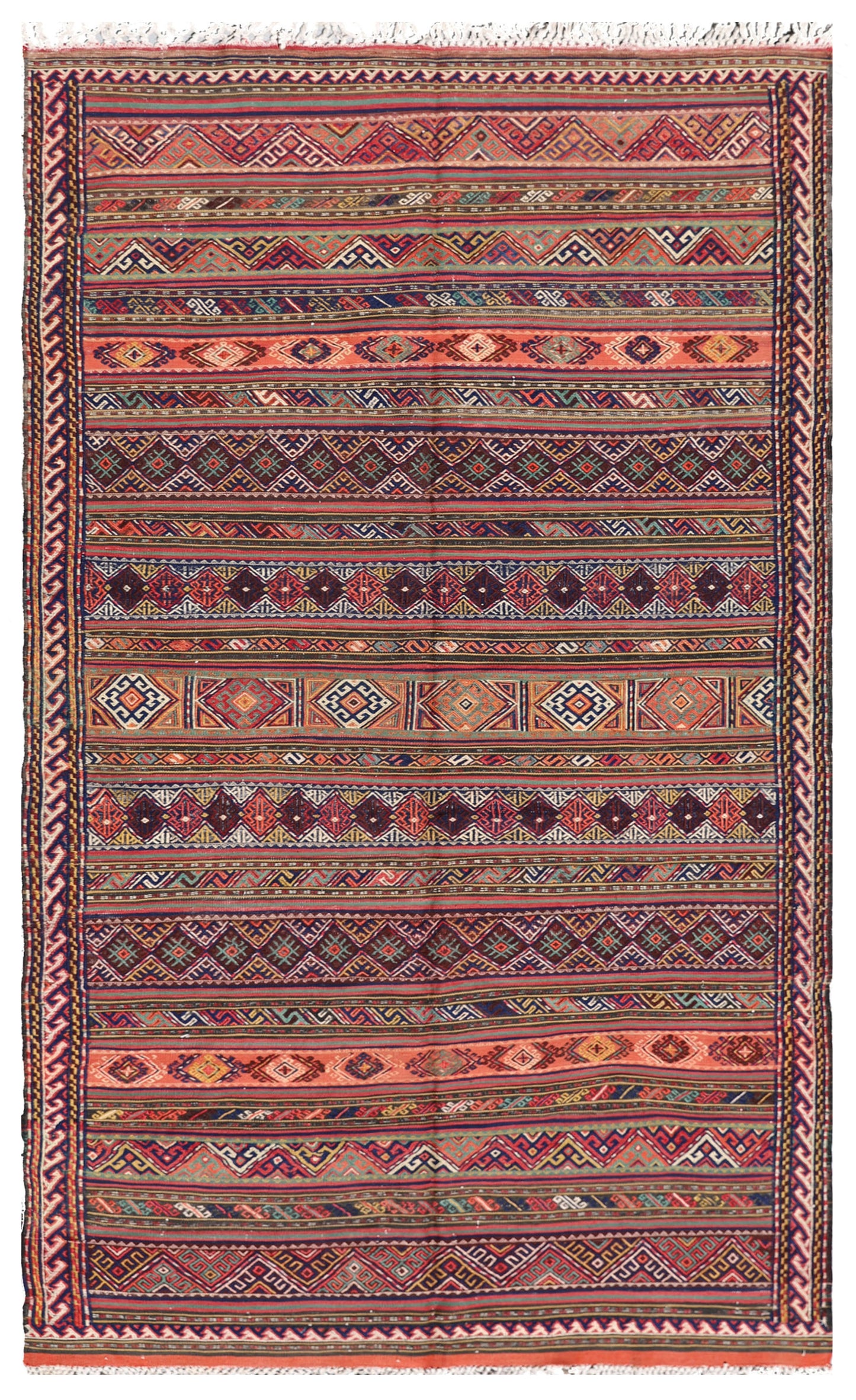9.09 x 4.10 Colorful Vintage Persian Tribal Wool Kilim