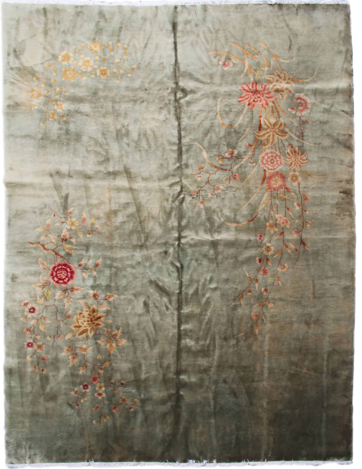9'x12' Green Vintage Art Deco Rug