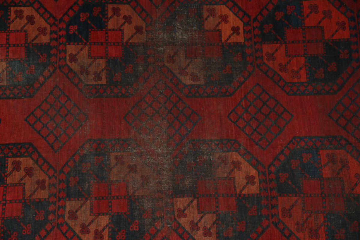 11'x15' Red Antique Afghan Rug