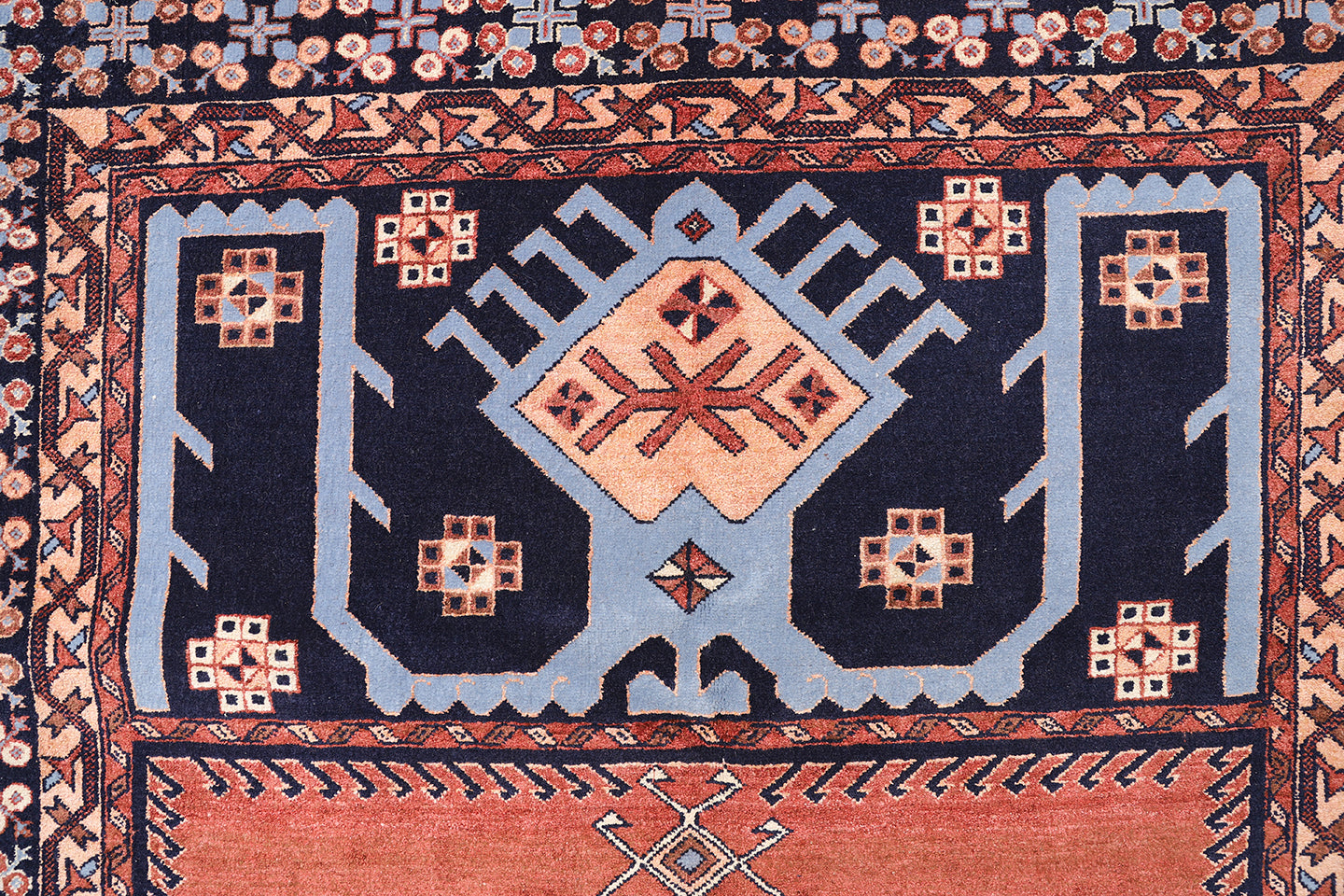 4'x6' Wool and Silk Anatolian Design Prayer Rug Afghan