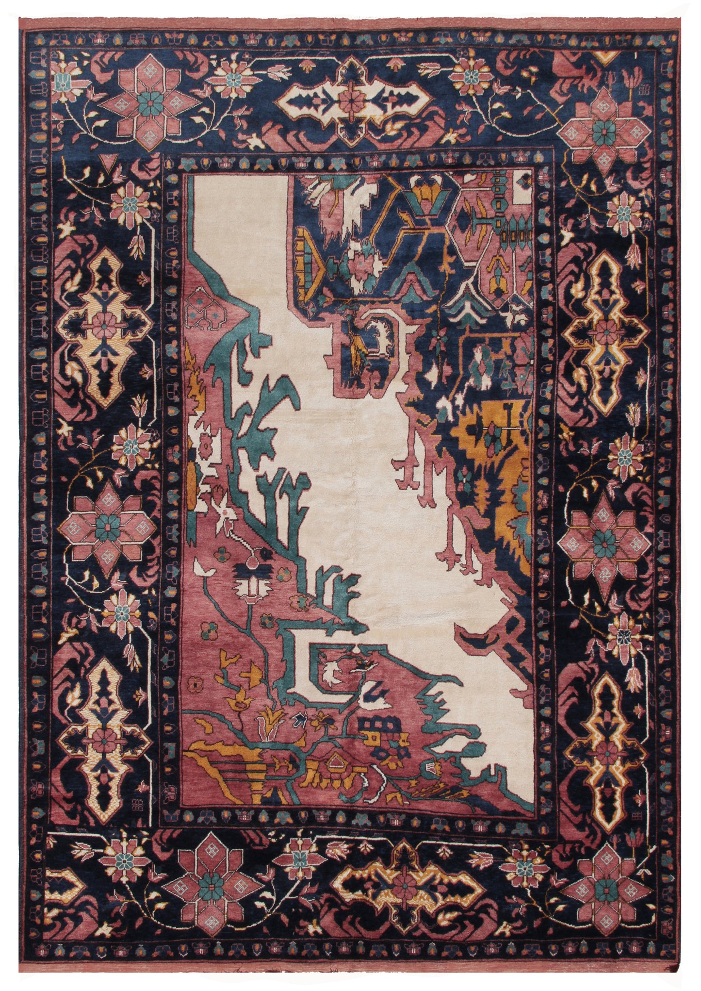 9.07 x 6.00 Ferahan Sample Design 100% Wool Hand-Knotted Area Rug