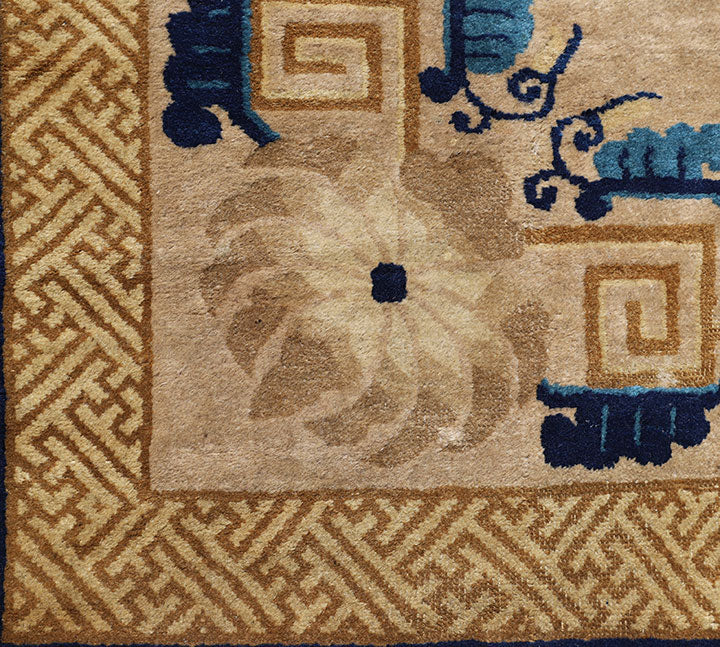 11x14 Cream Pictorial Peking Vintage Art Deco Rug ARI-5350