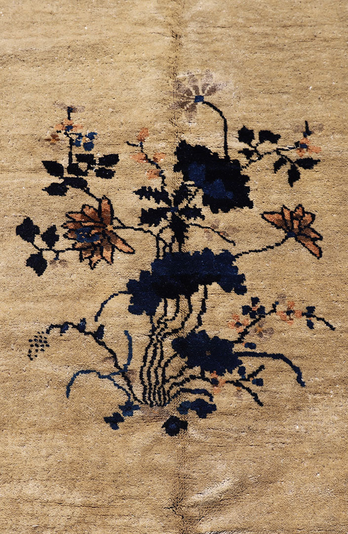 9'x12' Beige Blue Art Deco Rug