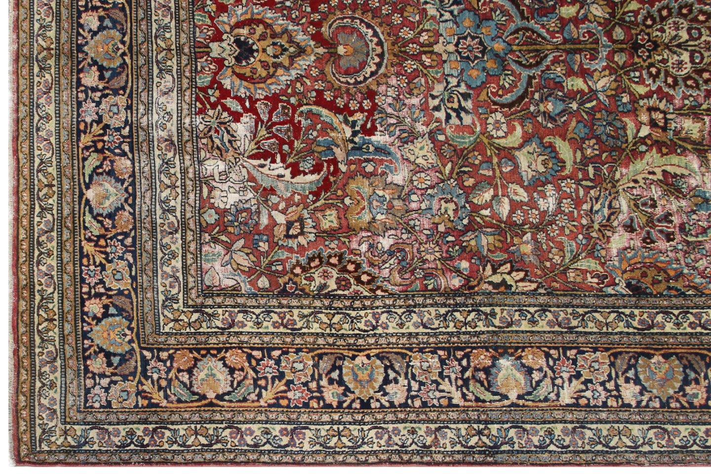 9'x12' Burgundy Antique Persian Mashhad Rug