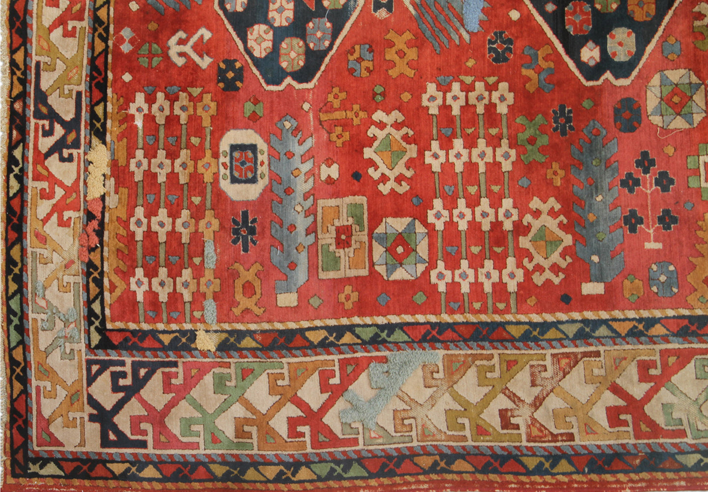 9'x12' Antique Caucasian Design German Tetex Tufted Rug