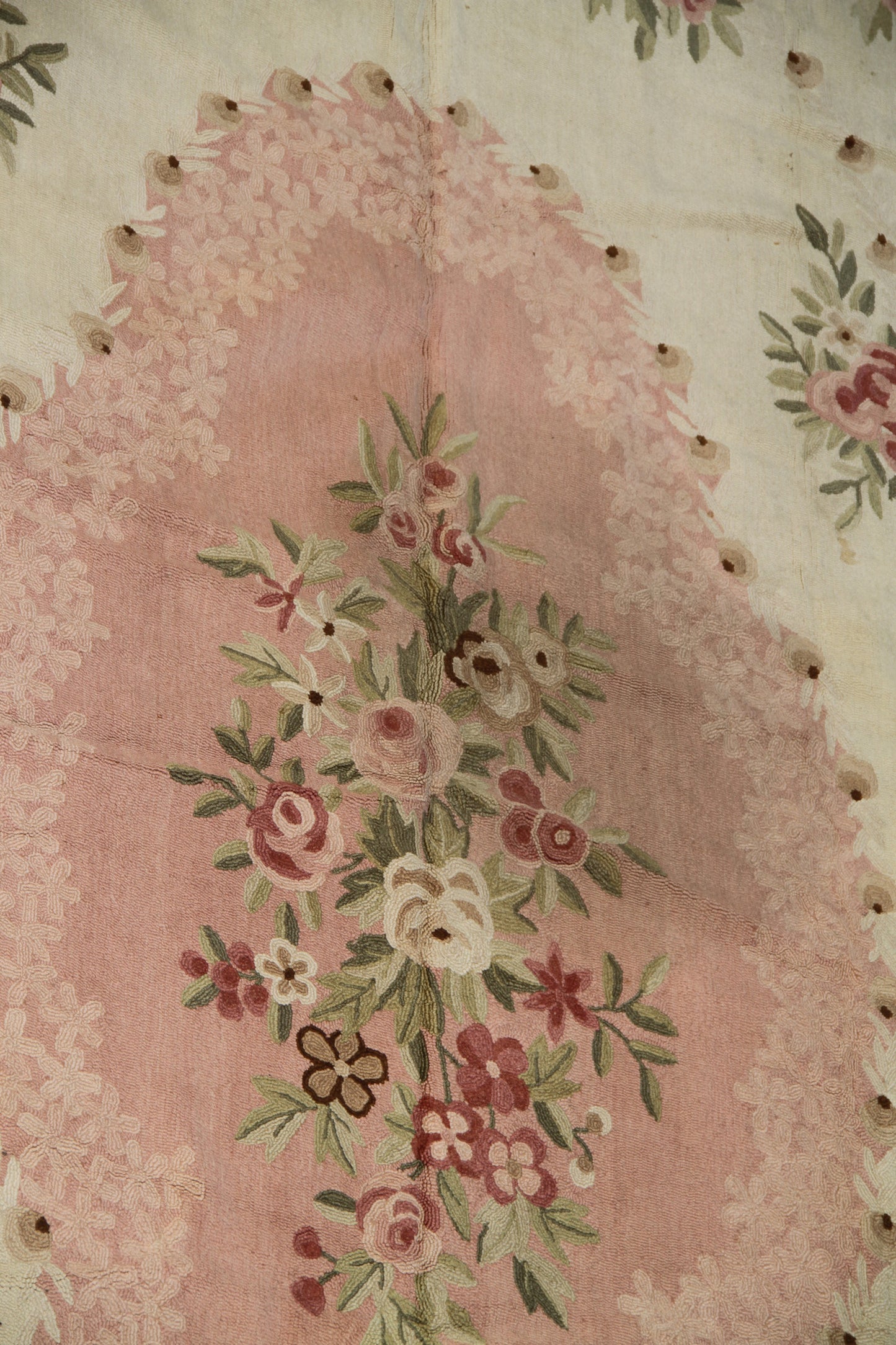 12x18 Vintage Pink and Ivory French Aubusson Savonnerie Design Hooked area Carpet
