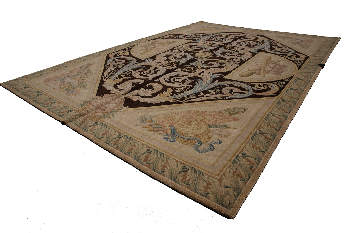 11'x16' Black and Gold Savonnerie Rug