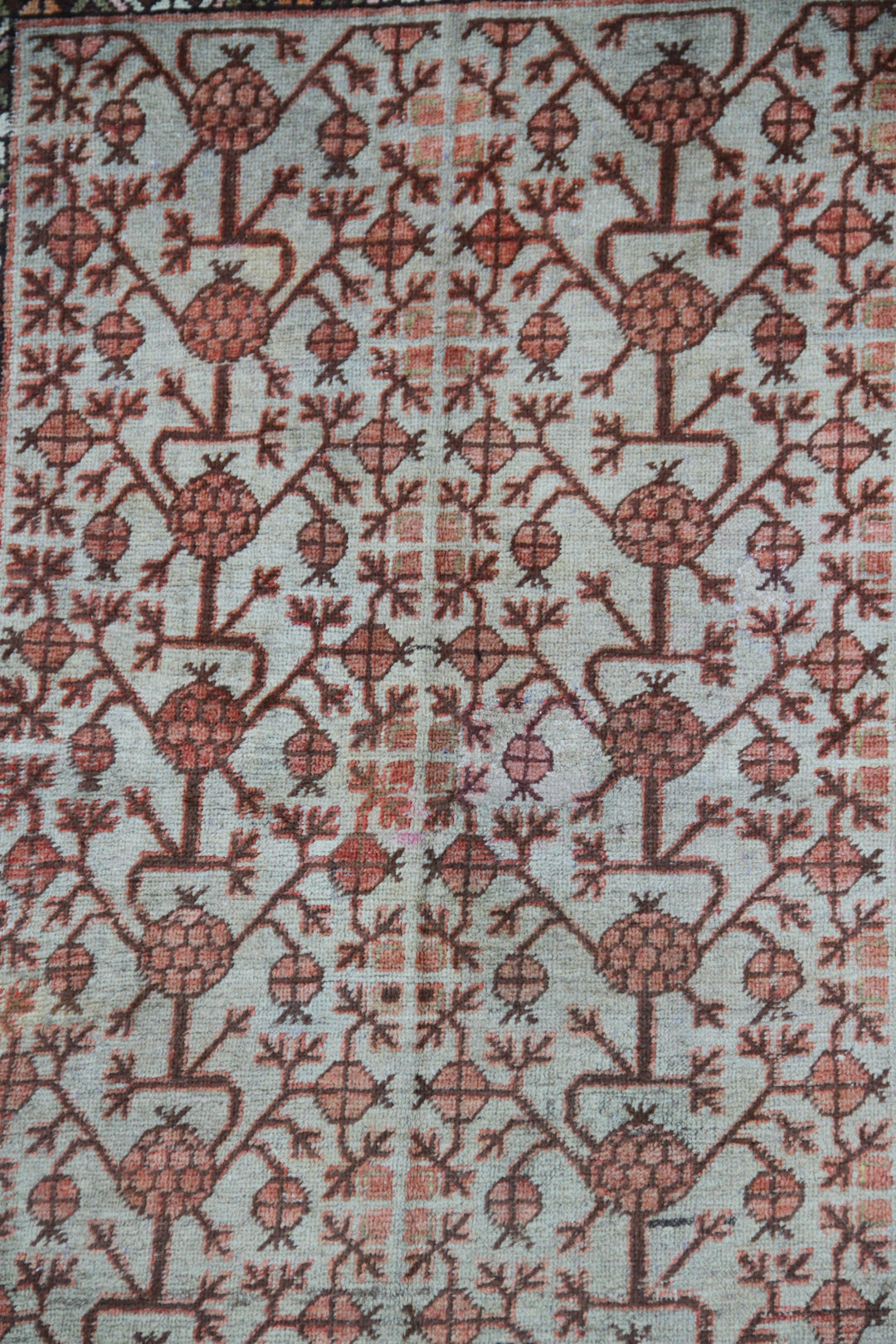 4'x7' Aqua Orange Chocolate Vintage Antique Samarkand Area Rug