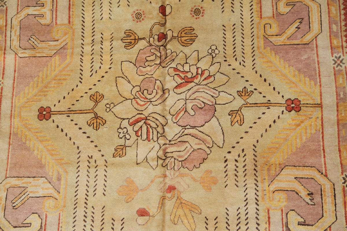9.11 x 5.08 Vintage Samarkand Khotan Floral Area Rug