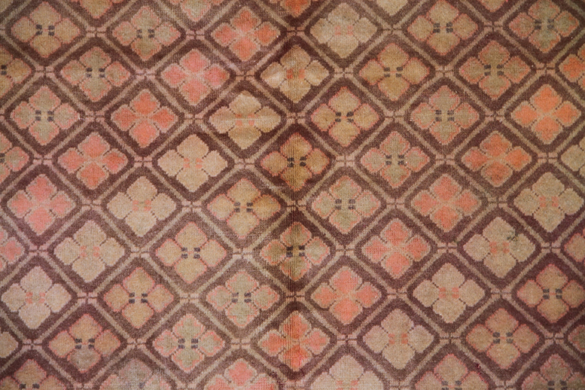 6.05 x 4.08 Soft Purple Geometric Vintage Antique Samarkand Area Rug