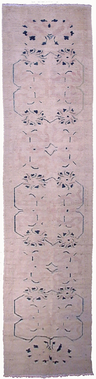 3'x13' Blue Beige Altered Ariana Traditional Runner Rug