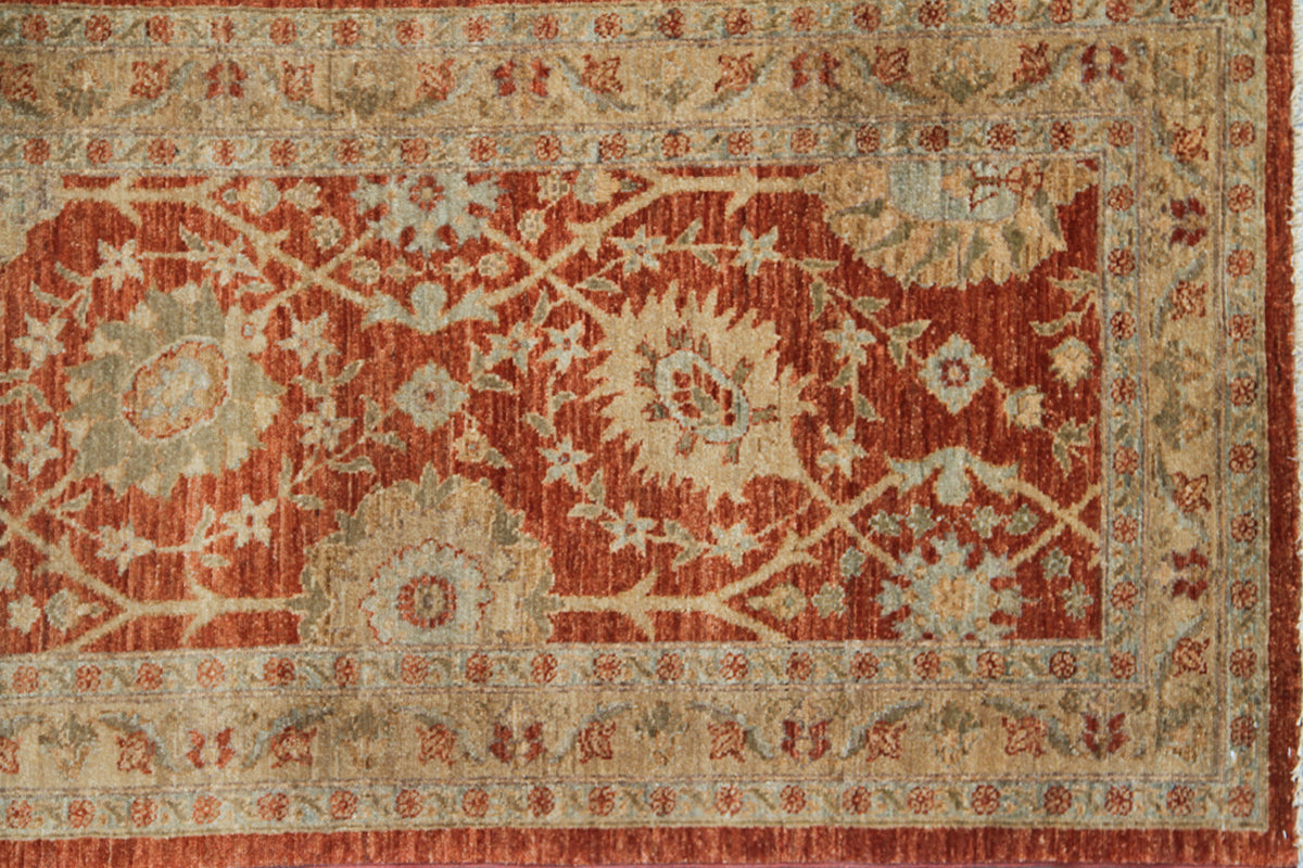 3x11 Rust Terra Cotta Ivory Gold Tabriz design Ariana Traditional Runner Rug