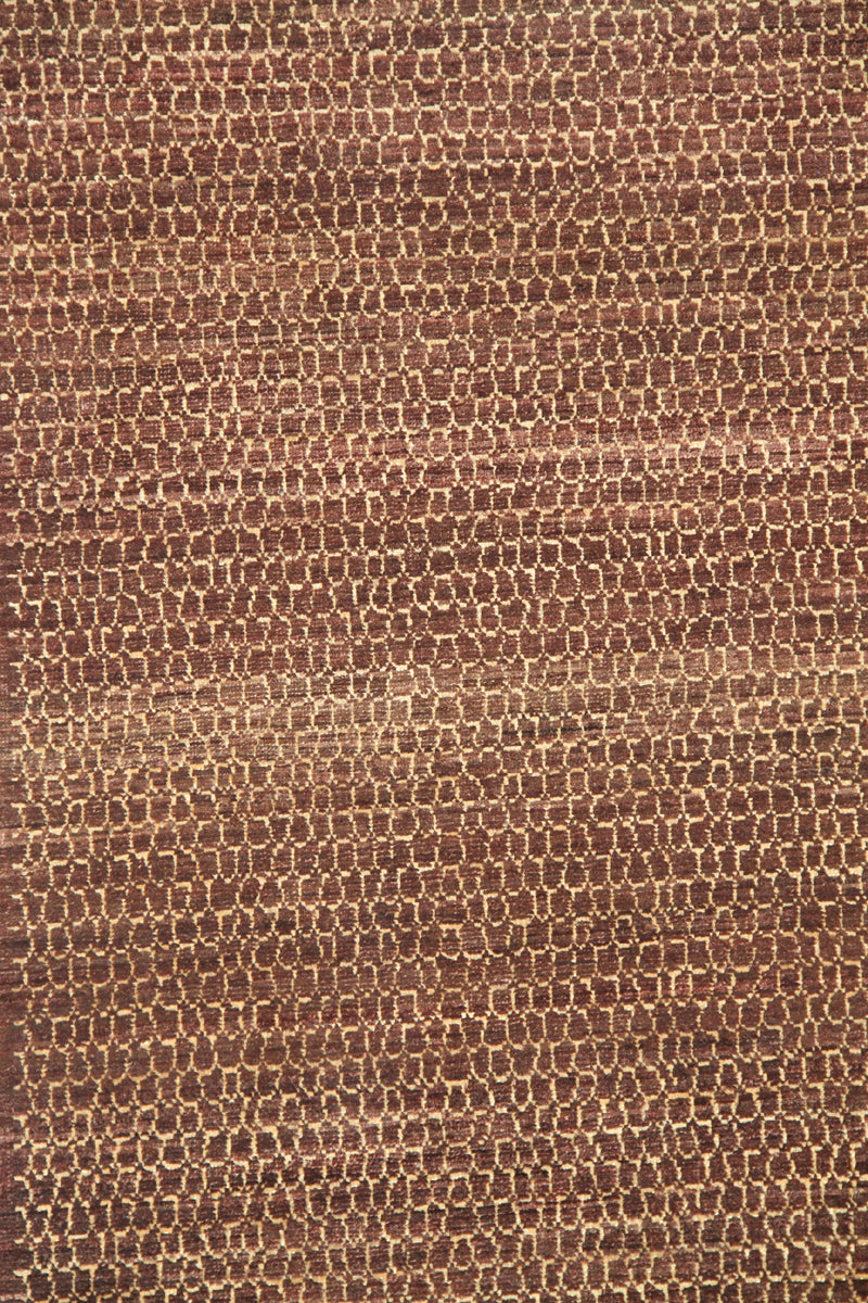9.09 x 2.09 Brown Honeycomb Design Ariana Modern Area Rug