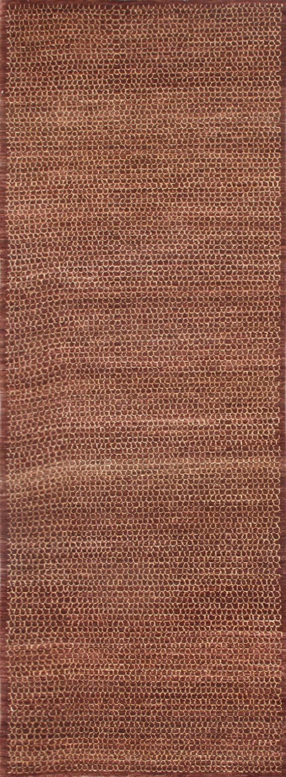 9.09 x 2.09 Brown Honeycomb Design Ariana Modern Area Rug
