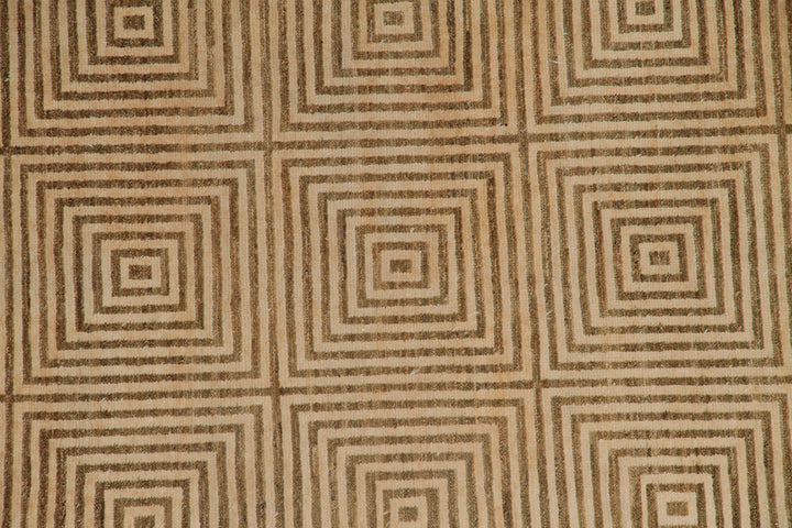 9'x12' Hand-knotted Rug | Wool | Gold | Geometric Ariana Modern Rug