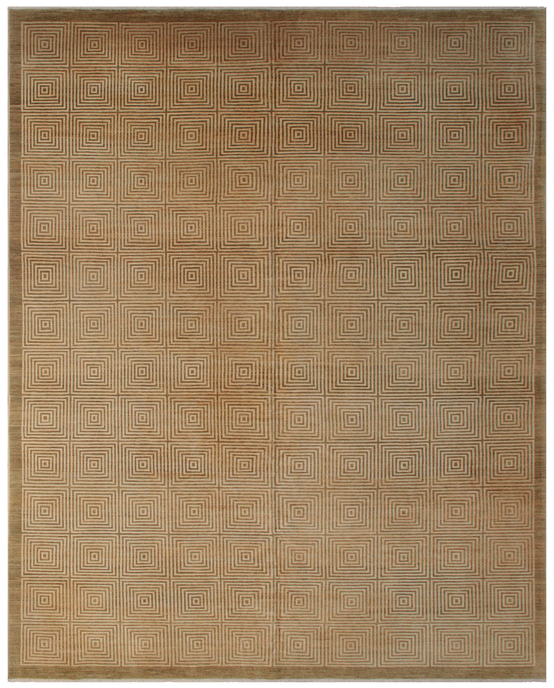 9'x12' Hand-knotted Rug | Wool | Gold | Geometric Ariana Modern Rug