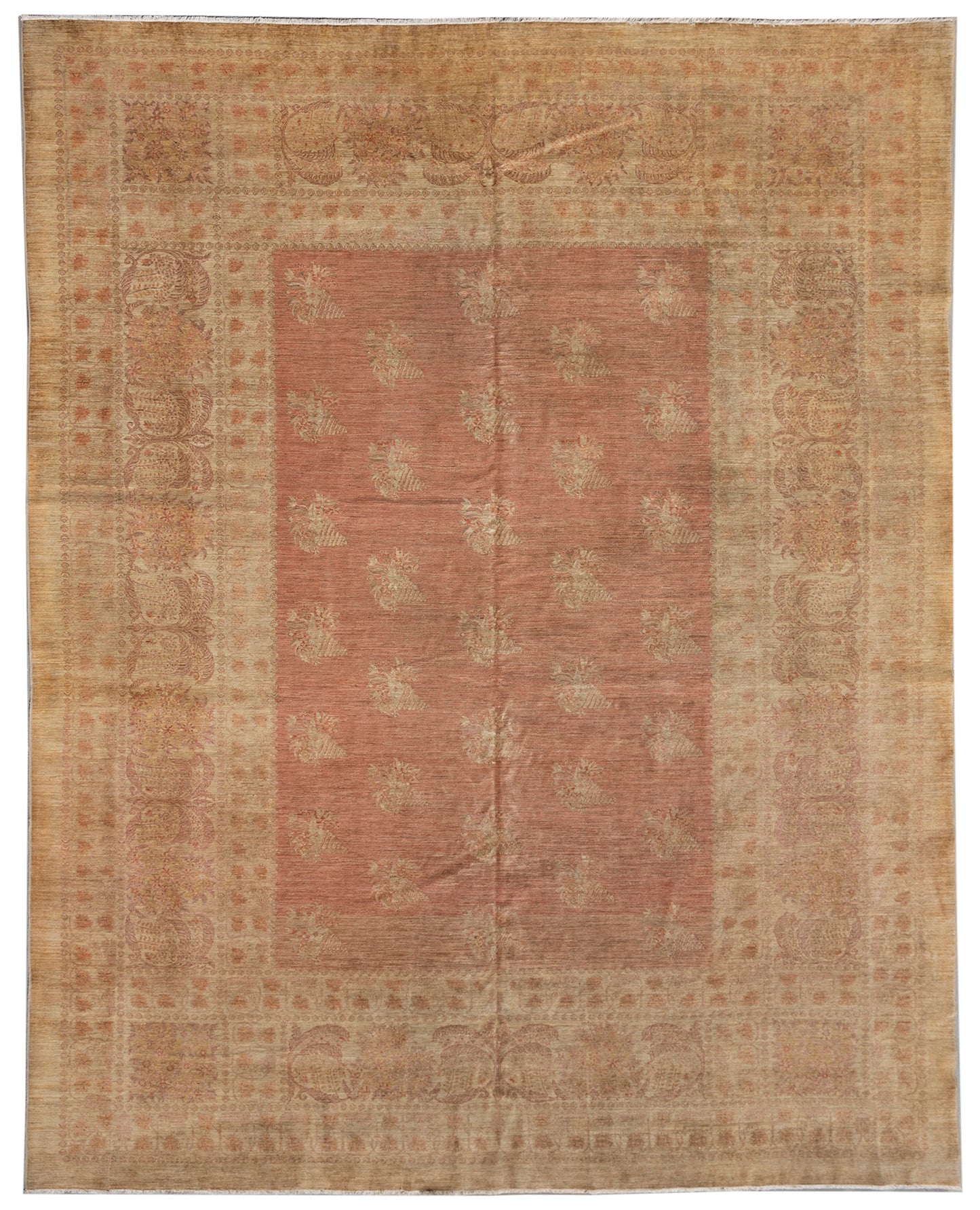 10x14 Coral Gold Very Fine Ukrainian Design Rug