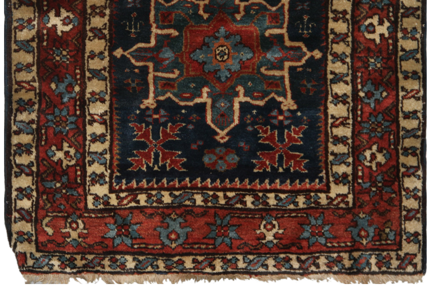 3'x16' Navy Antique North-West Persian Heriz Runner Rug