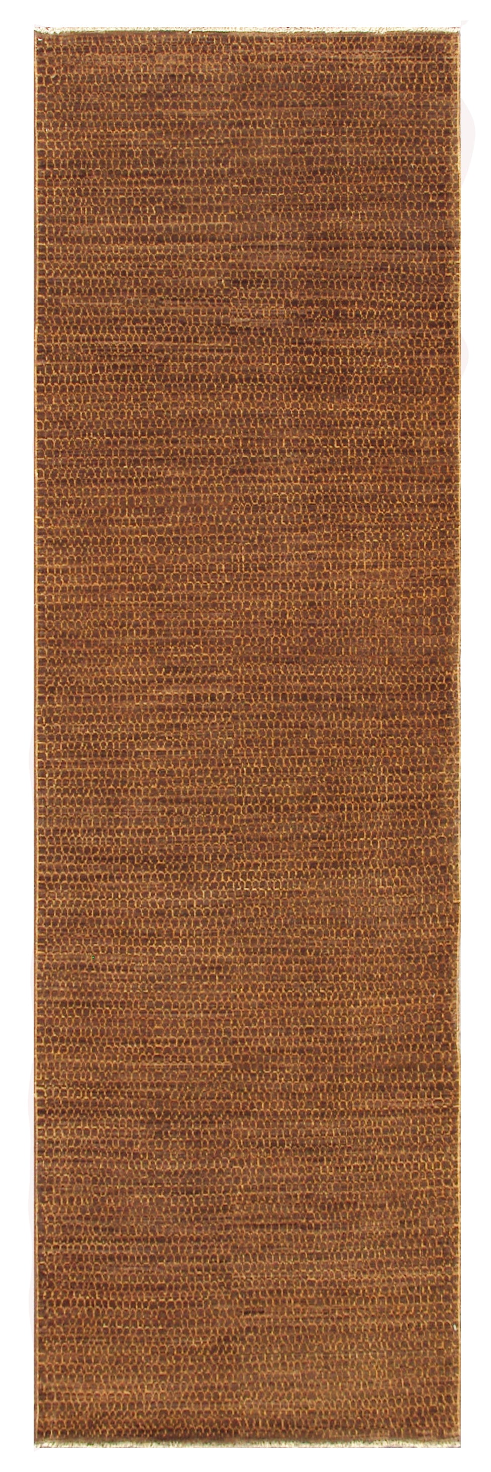 3'x10' Gold Honeycomb Design Hand-knotted Ariana Modern Area Rug