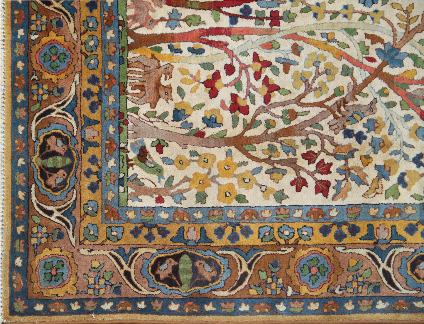 9.08 x 6.07 Semi-antique European Tetex Floral Design Colorful Wool Area Rug