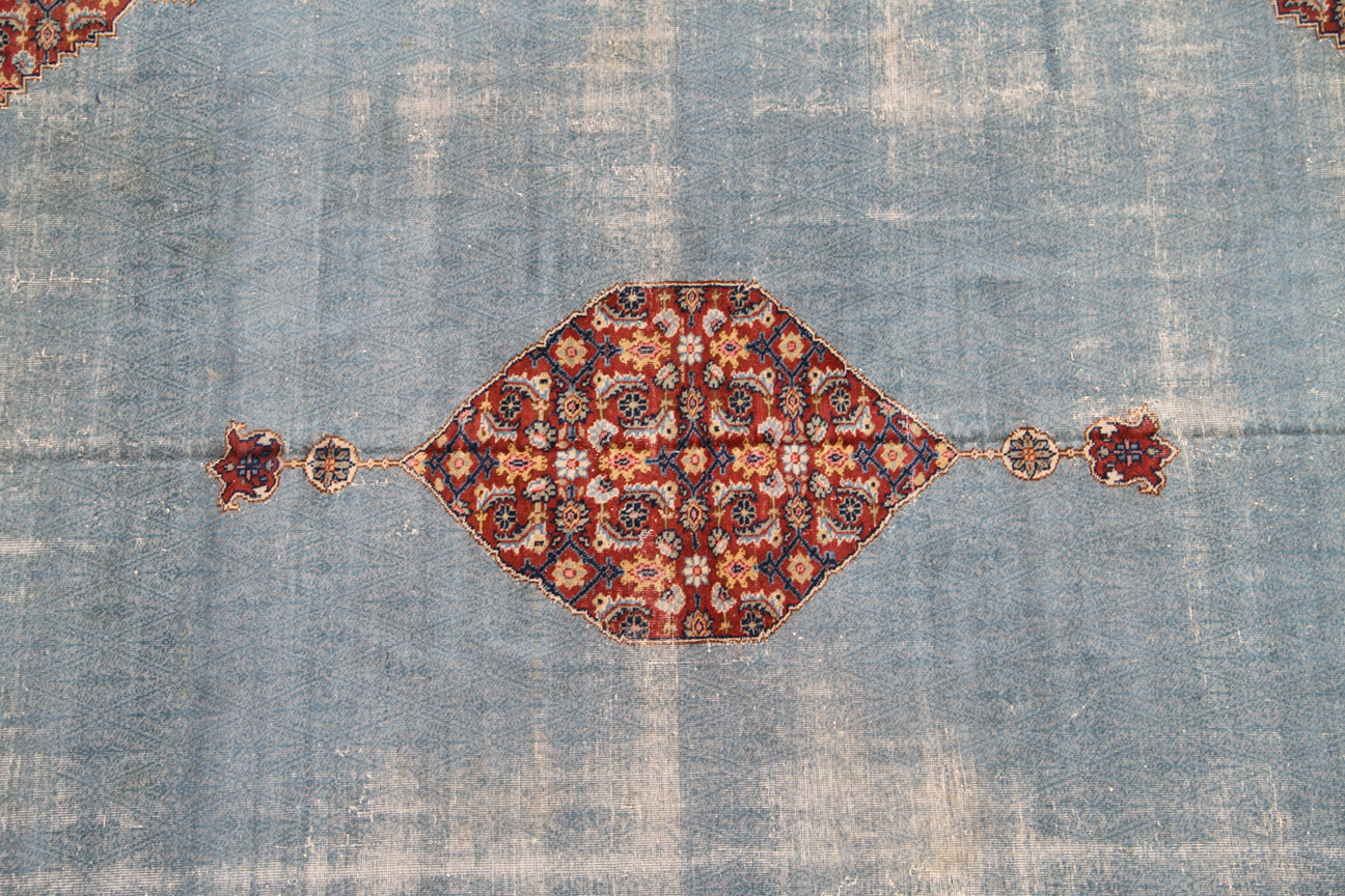 8'x11' Blue Camel Vintage Medallion Rug