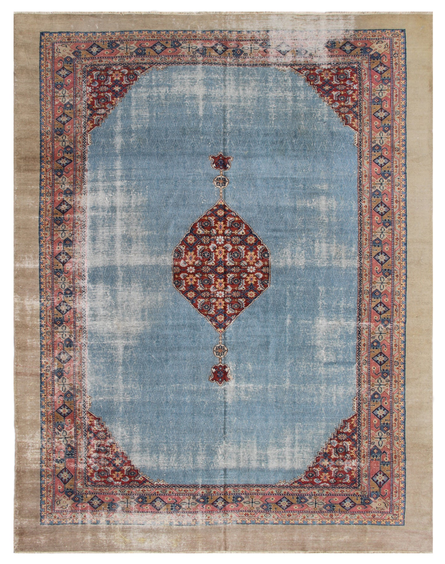 8'x11' Blue Camel Vintage Medallion Rug