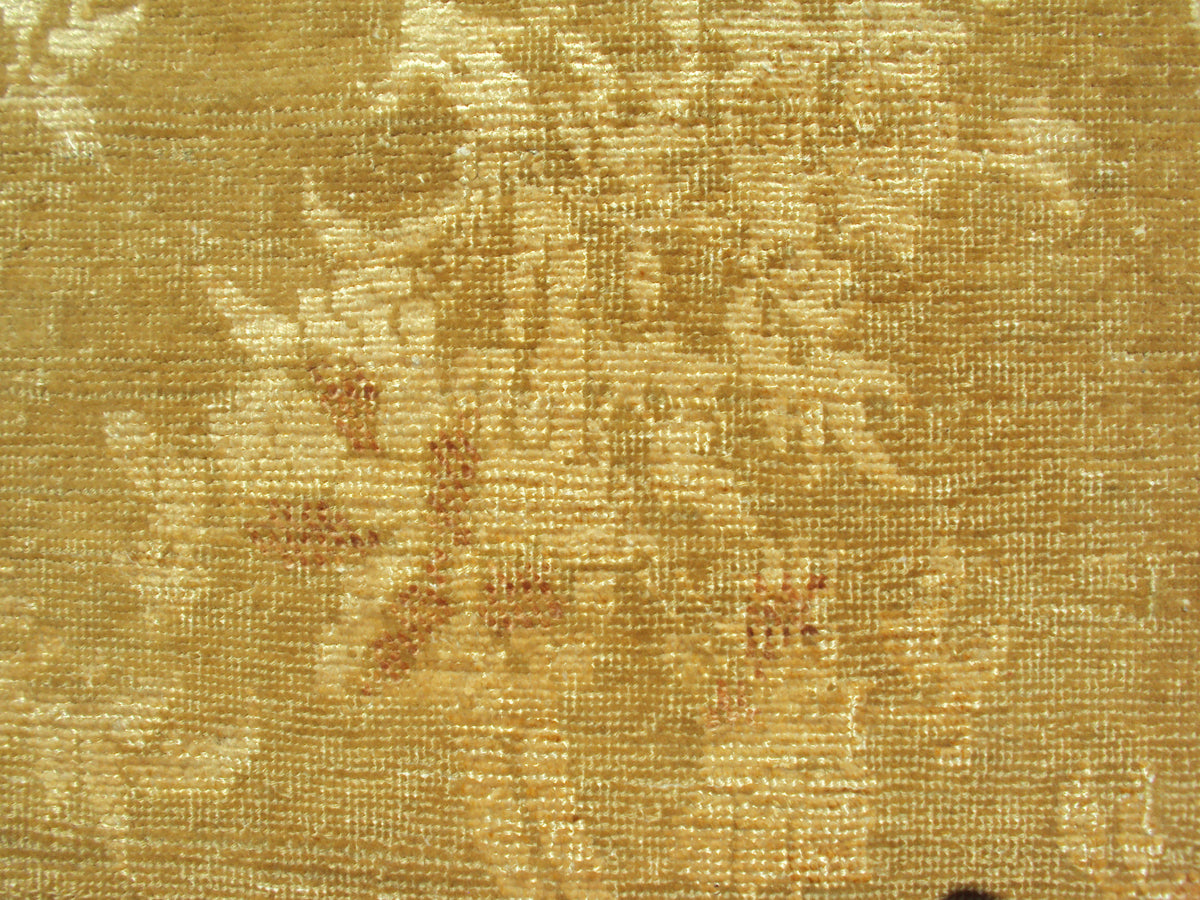 4x6 Gold Silk And Wool Chinoiserie Ariana Luxury Small Rug