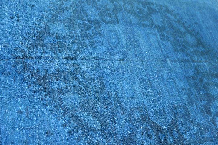 6'x8' Hand-Knotted Afghan Overdyed Rug | Blue Persian Design | Ariana Rugs