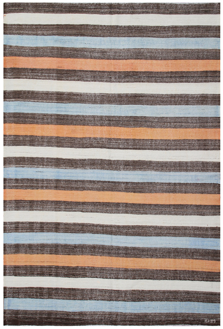 6'x9' Wool Kilim Rug | Striped Design Kilim Area Rug