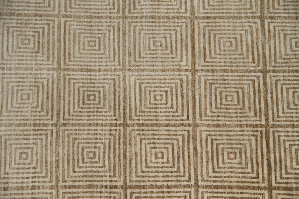 5x10 Soft Geometric Design Gold Ariana Modern Wide Runner Rug