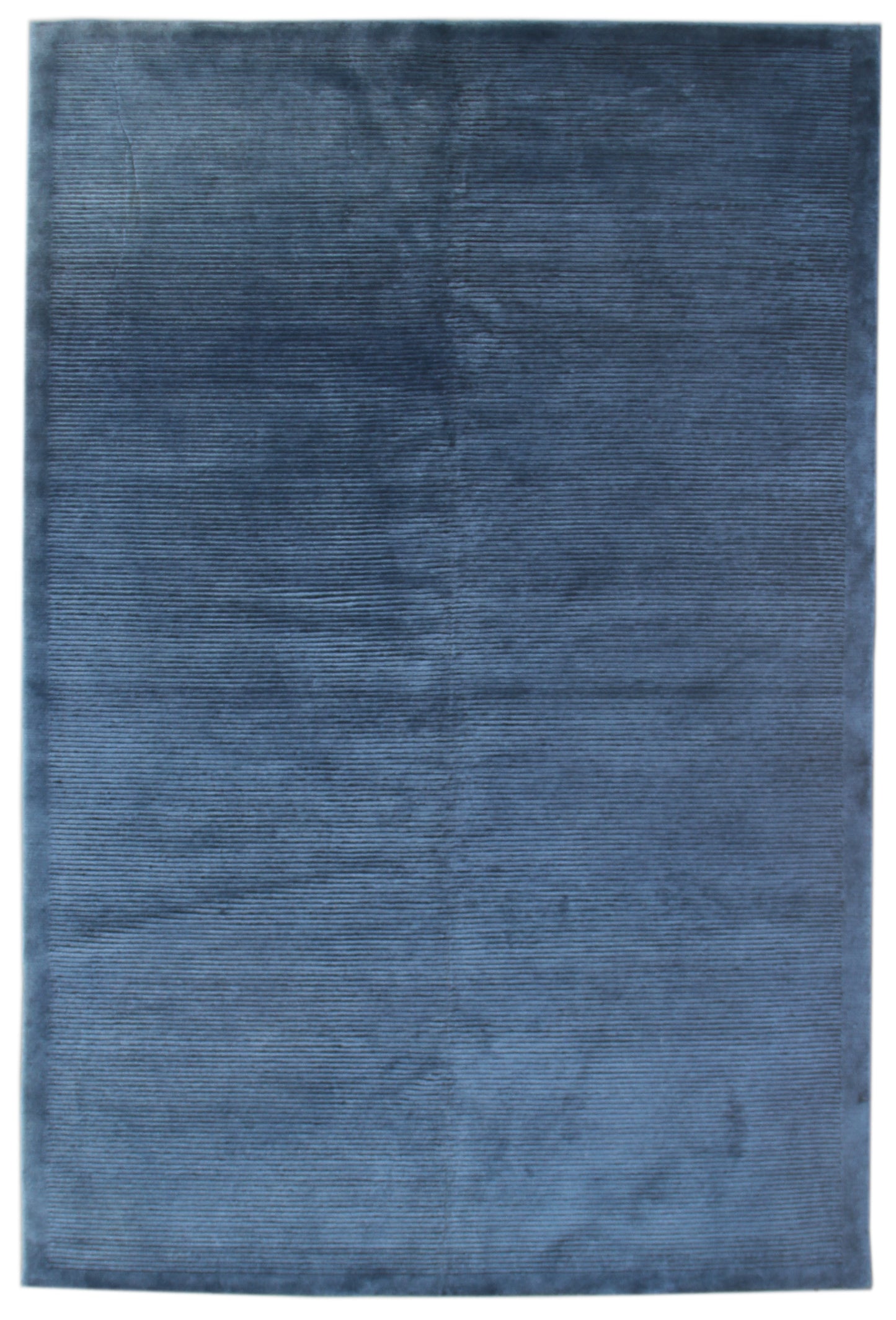 6x9 Blue Black Cut And Loop Pile Indo Tibetan Rug