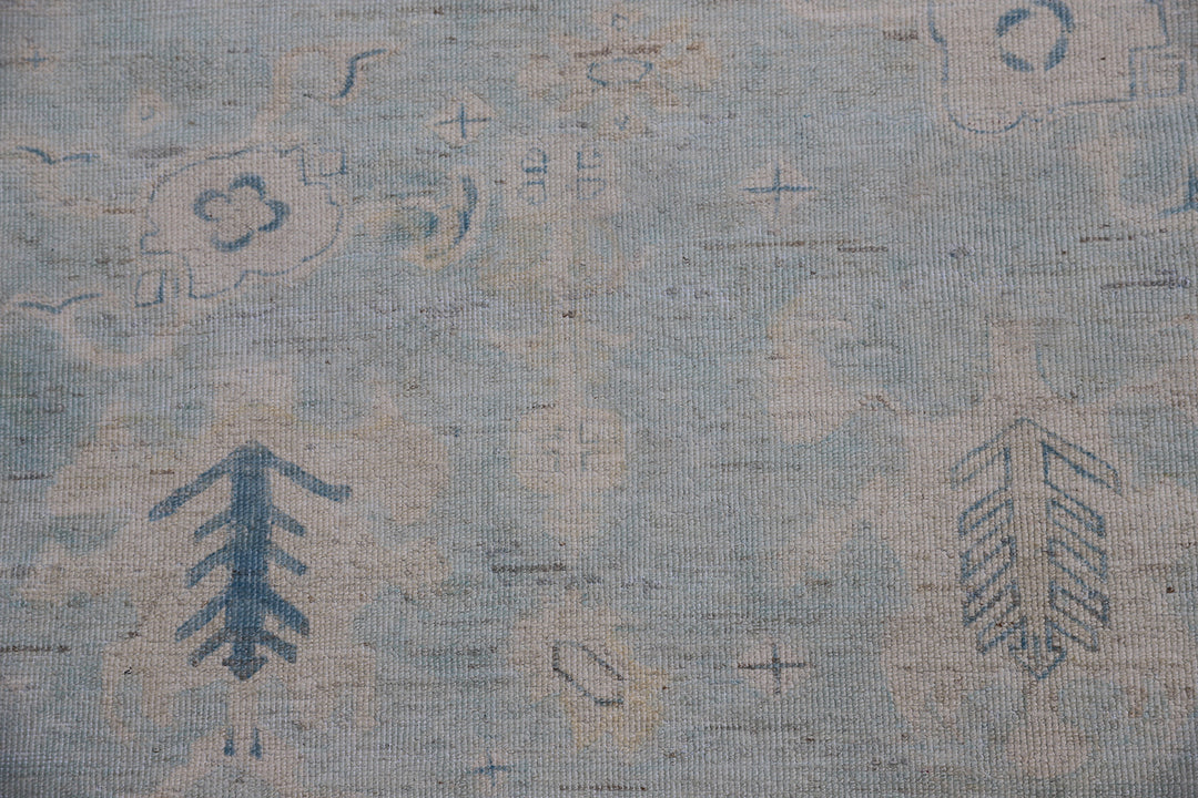 7'x10' Wool Rug | Caucasian | Geometric | Blue Area Rug