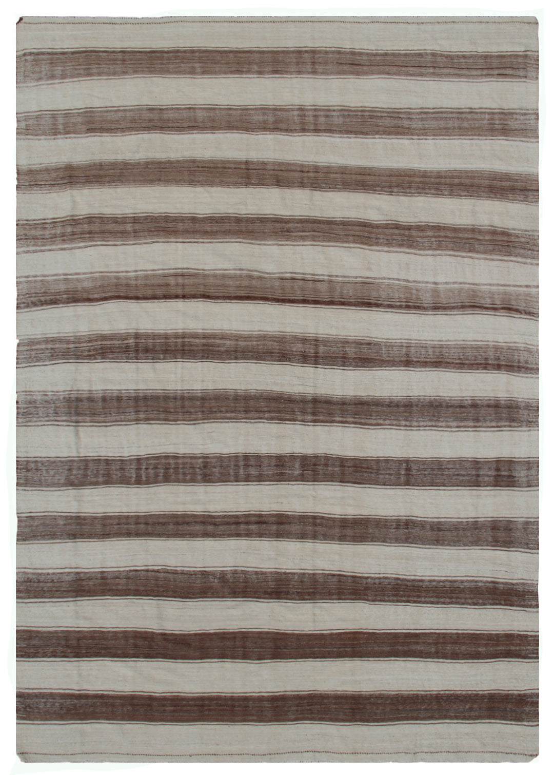 7'x10' Earth Tone Hand Woven Stripe Pattern Ariana Kilim Area Rug