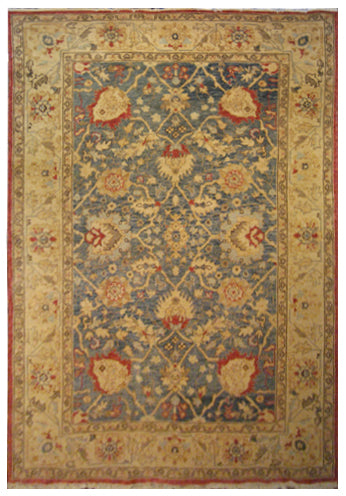 9.06 x 6.02 Finely Hand-Knotted Sultanabad Design Area Rug