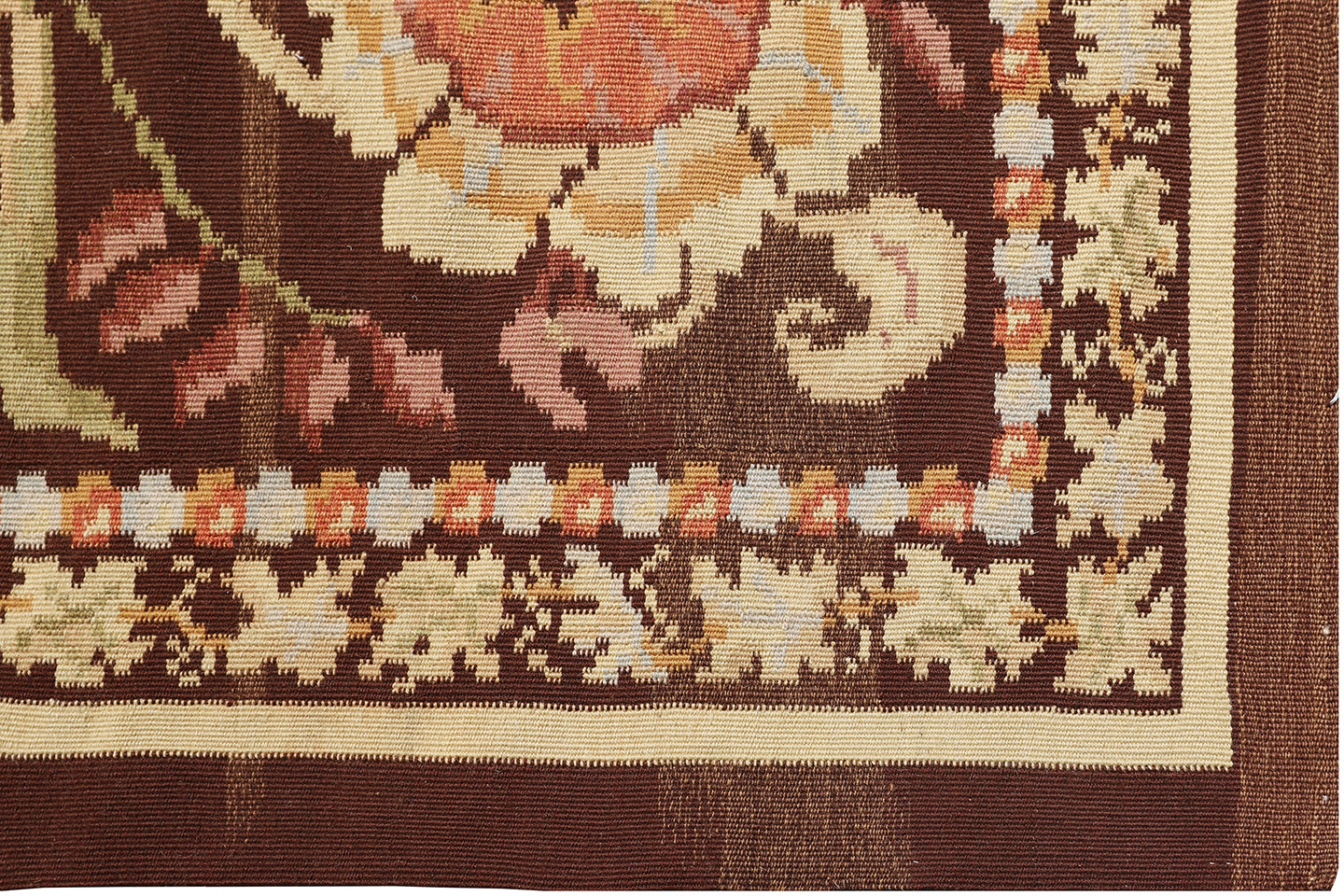 13'x16' Brown Icy Blue Gold Orange Bessarabian Design Contemporary Ariana Kilim Large Rug