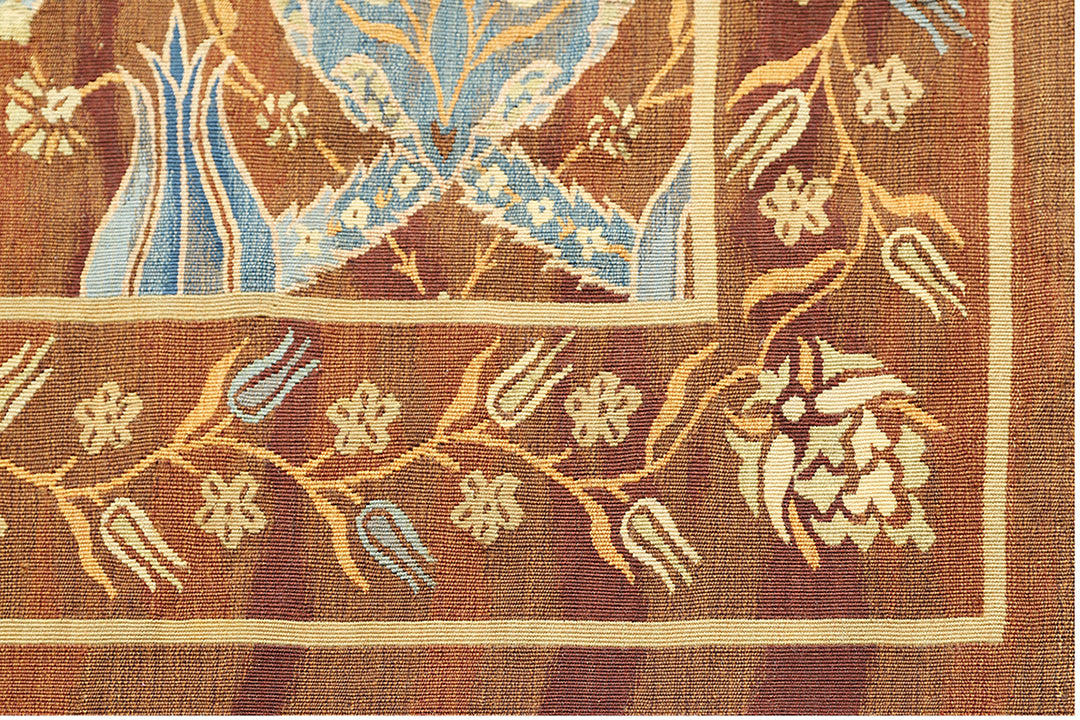 9'x12' Brown Blue Ottoman Design Ariana Kilim Collection