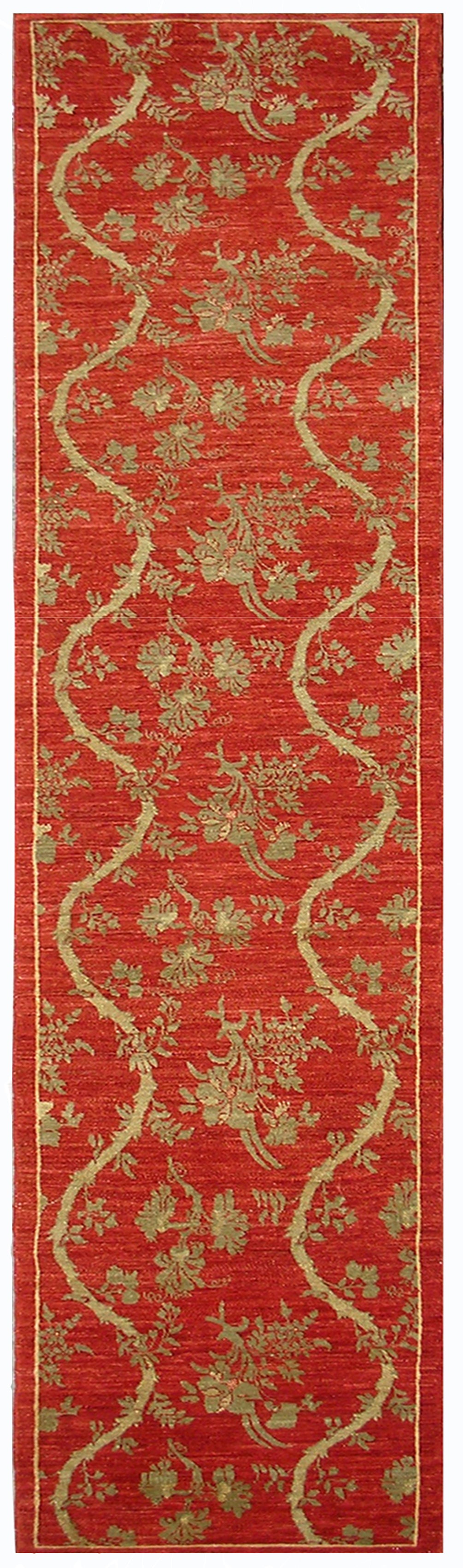 3x14 Orange Red Gold Ariana Transitional Runner Rug