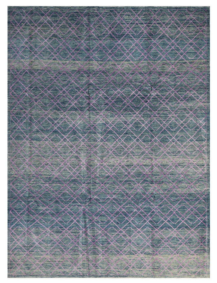 8'x10' Wool Rug | Blue Area Rug | Modern Rug