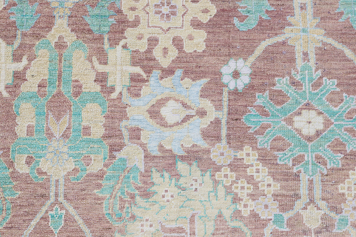 8'x11' Afghan Hand-Knotted Sultanabad Rug | Floral Design, Organic Wool