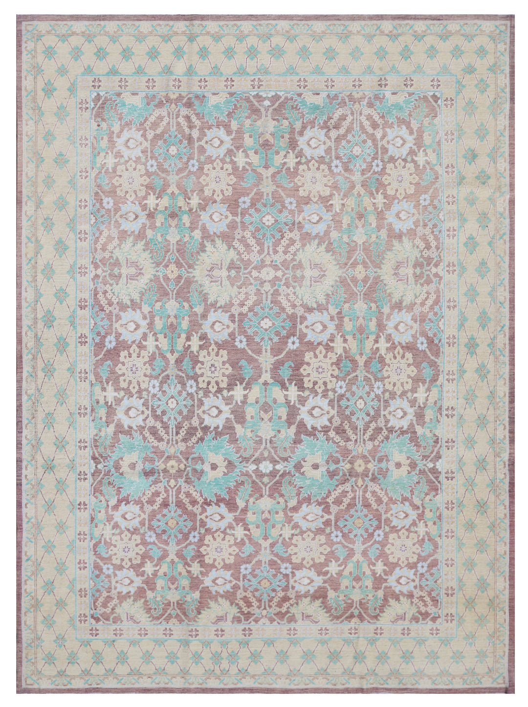 8'x11' Afghan Hand-Knotted Sultanabad Rug | Floral Design, Organic Wool