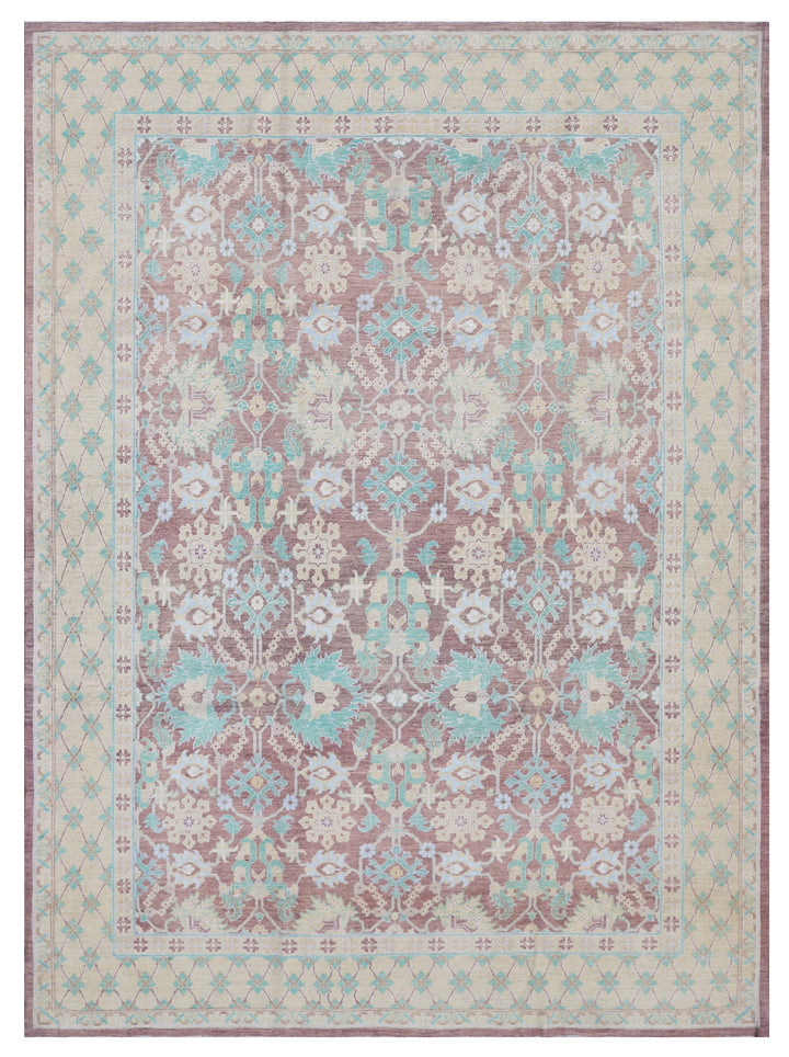 8'x11' Afghan Hand-Knotted Sultanabad Rug | Floral Design, Organic Wool
