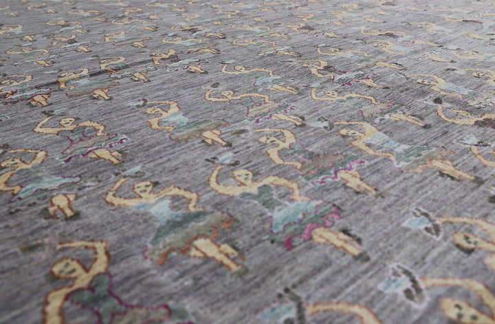 8'x11' Hand-Knotted Afghan Dancing Ladies Rug – Organic Wool